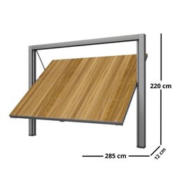 Portão Contrapeso de Aço com Painel em Madeira e Batente em Aço Galvanizado 220x285 Req: 12 - 4