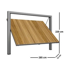Portão Contrapeso de Aço com Painel em Madeira e Batente em Aço Galvanizado 220x285 Req: 12 - 4