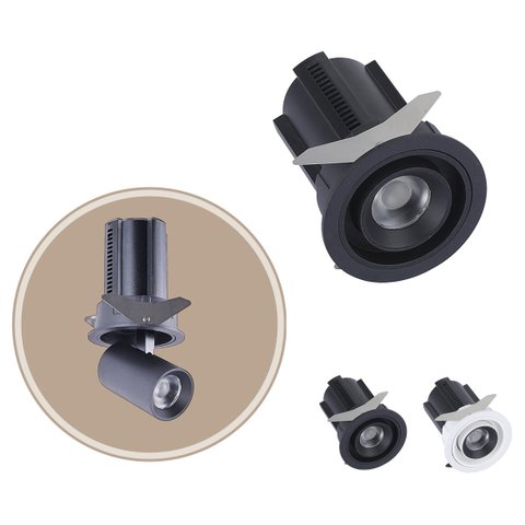 Spot Led Embutir Retrátil Aiva 12w 2700k C/ Facho Direcionável 360° Pt St2925