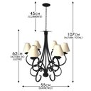 Ver imagem 2 de Pendente Lustre de Teto Preto com Cúpulas Luxuosas para Casa Moderna