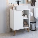 Ver imagem 1 de Gabinete para Banheiro 60cm com 1 Porta e 2 Prateleiras BA305 sem Cuba Branco
