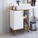 Ver imagem 1 de Gabinete para Banheiro 60cm com 1 Porta e 2 Prateleiras Ba305 sem Cuba