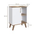 Ver imagem 4 de Gabinete para Banheiro 60cm com 1 Porta e 2 Prateleiras BA305 sem Cuba Branco/Mel
