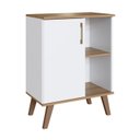 Ver imagem 3 de Gabinete para Banheiro 60cm com 1 Porta e 2 Prateleiras BA305 sem Cuba Branco/Mel