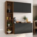 Ver imagem 1 de Armário de Cozinha Compacta com Balcão Linea Fit 4 Portas Multimóveis Mp2218 Carvalho Avelã/