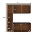 Ver imagem 7 de Armário de Cozinha Compacta com Balcão Linea Fit 4 Portas Multimóveis Mp2218 Carvalho Avelã/