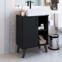 Ver imagem 1 de Gabinete para Banheiro 60cm com 1 Porta e 2 Prateleiras BA305 sem Cuba Preto