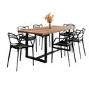 Ver imagem 2 de Conjunto Mesa de Jantar Rústica de Madeira Maciça com Cadeiras Allegra