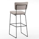 Ver imagem 7 de Kit 5 Banquetas Alta para Cozinha Sala de Jantar Base em Aço Fixa Allana L02 Linho Bege - Lyam