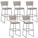 Ver imagem 1 de Kit 5 Banquetas Alta para Cozinha Sala de Jantar Base em Aço Fixa Allana L02 Linho Bege - Lyam
