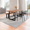Ver imagem 1 de Conjunto Mesa de Jantar Rústica e Banco de Madeira Maciça com Cadeiras Allegra Preto/Marrom