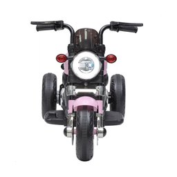 Moto Elétrica Infantil 6v Harley Triciclo Rosa Farol de Led e Sons com Música e Buzina - 3