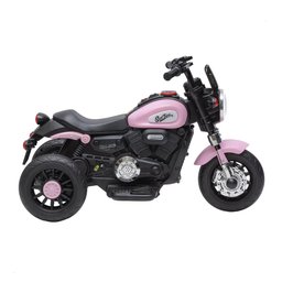 Moto Elétrica Infantil 6v Harley Triciclo Rosa Farol de Led e Sons com Música e Buzina - 5