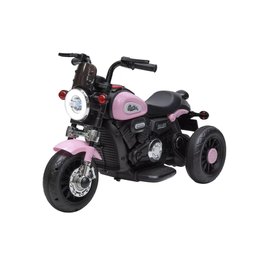 Moto Elétrica Infantil 6v Harley Triciclo Rosa Farol de Led e Sons com Música e Buzina - 1