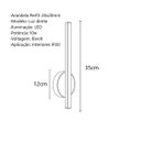 Ver imagem 4 de Kit 2 Arandelas Linear Led 10w Luz Direta 35cm Bivolt