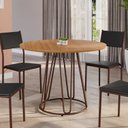 Ver imagem 2 de Mesa para Sala de Jantar Redonda 90cm MDF Ômega Marrom/Proa