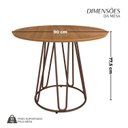 Ver imagem 3 de Mesa para Sala de Jantar Redonda 90cm MDF Ômega Marrom/Proa