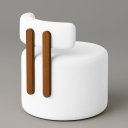 Ver imagem 4 de Poltrona Decorativa Organica Almyra - Tecido Boucle - Branco