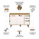 Ver imagem 3 de Balcão de Cozinha para Pia 120cm Emily Freijó/off Acetinado Z44 - Mpozenato