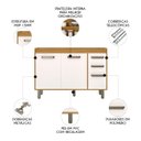 Ver imagem 3 de Balcão de Cozinha para Pia 120cm Emily Freijó/off Acetinado Z44 - Mpozenato