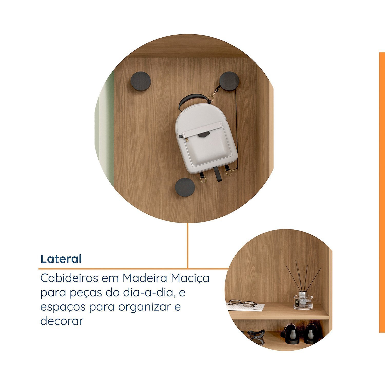 Conjunto Modulado Joy 2 Peças Nicho com 2 Gavetas e Sapateira Cabecasa Madeiramadeira - 12