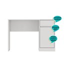 Ver imagem 4 de Escrivaninha 1 Porta 1 Gaveta Office Bélgica - Branco