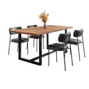 Ver imagem 2 de Conjunto Mesa de Jantar Rústica de Madeira Maciça com Cadeiras Mona