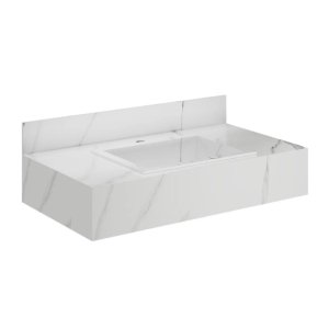 Bancada Porcelanato Banheiro com Pia Romã 80cm Branca Darabas