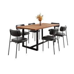 Conjunto Mesa de Jantar Rústica de Madeira Maciça com Cadeiras Mona - 2