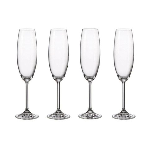Kit Taça de Cristal Espumante 220ml com 4 Unidades - Bohemia