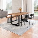 Ver imagem 1 de Conjunto Mesa de Jantar Rústica e Banco de Madeira Maciça com Cadeiras Mona