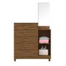 Cômoda 5 Gavetas e 1 Porta com Espelho Lisboa Castanho Wood 937331 Moval - 2