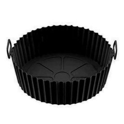 Forma Para Air Fryer De Silicone Reutilizável Antiaderente Forro 20 CM:CINZA - 2