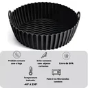 Ver imagem 6 de Forma para Air Fryer de Silicone Reutilizável Antiaderente Forro 20 Cm:cinza