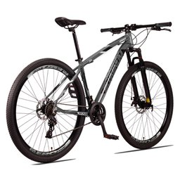 Bicicleta Aro 29 Quadro 17 Alumínio 24 Marchas Freio Disco Mecânico Aluminum Grafite/Preto - Raider - 6