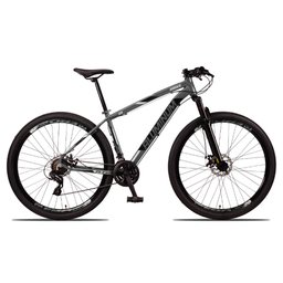 Bicicleta Aro 29 Quadro 17 Alumínio 24 Marchas Freio Disco Mecânico Aluminum Grafite/Preto - Raider - 2