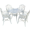 Ver imagem 4 de Conjunto de Jardim Fortaleza Mesa 4 Cadeiras Aluminio Fundido e Ombrelone