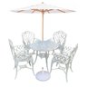 Conjunto de Jardim Fortaleza Mesa 4 Cadeiras Aluminio Fundido e Ombrelone - 1