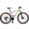 Bicicleta Aro 29 Cripto 24 Marchas Shimano e Freios Disco - Branco-amarelo e Vermelho - 17" - 1