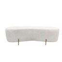 Ver imagem 3 de Puff Decorativo Orgânico Alana Bouclé Marfim