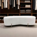 Ver imagem 1 de Puff Decorativo Orgânico Alana Bouclé Marfim