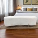 Ver imagem 7 de Puff Decorativo Orgânico Alana Bouclé Marfim