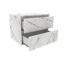 Ver imagem 3 de Conjunto de Banheiro Balcão Suspenso Bn3607 C/ Cuba Pia Bn3600 60cm Cor Mármore Branco - Tecno
