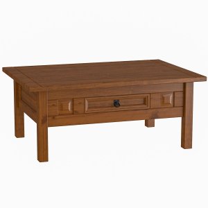 Mesa de Centro 1 Gaveta para Sala de Estar 100% Madeira Maciça Imperial Imbuia Fosco