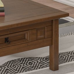 Mesa de Centro 1 Gaveta para Sala de Estar 100% Madeira Maciça Imperial Imbuia Fosco - 5