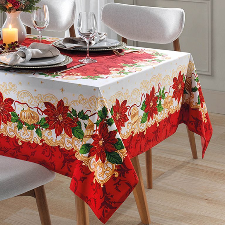 Toalha de Mesa Quadrada 4 Lugares Athenas Dohler Natal 110