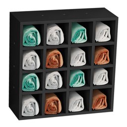 Nicho de Parede Porta Toalha Para Salão Barbearia 16 Divisões Preto - AJL Móveis - 4