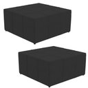 Ver imagem 1 de Kit 02 Puffs Decorativos Para Sala de Estar Quadrado Milano 90x90 W01 Suede Preto - Lyam Decor