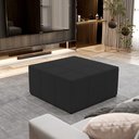 Ver imagem 2 de Kit 02 Puffs Decorativos Para Sala de Estar Quadrado Milano 90x90 W01 Suede Preto - Lyam Decor