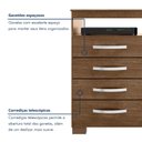 Ver imagem 6 de Cômoda para Quarto Sapateira 1 Porta 4 Gavetas Nicho Itapema Marrom/Malbec